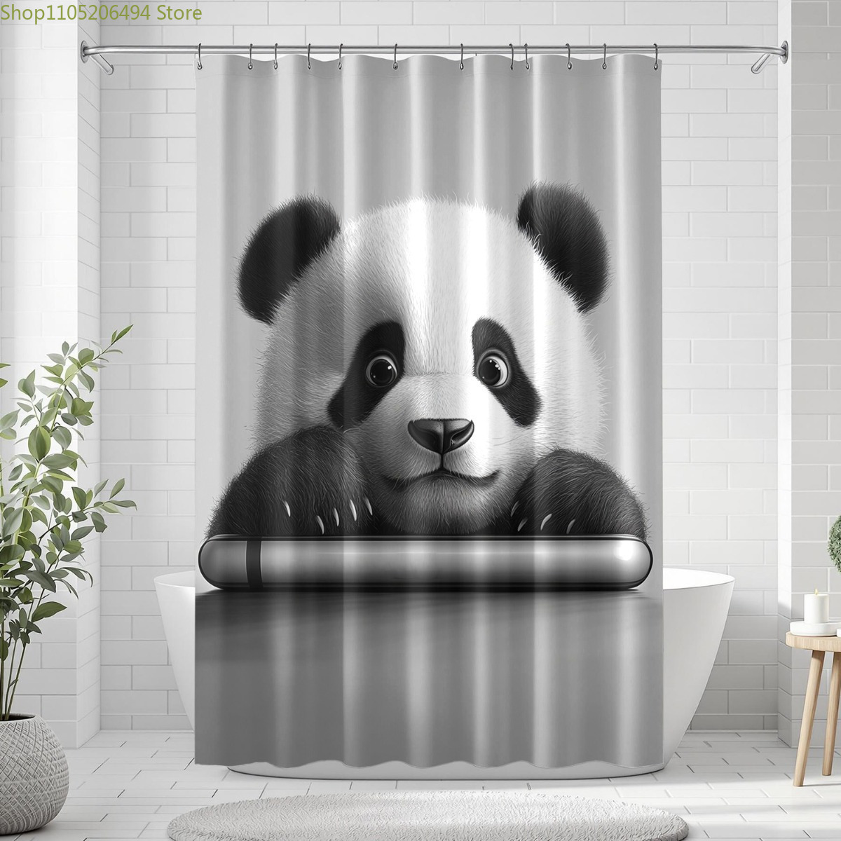 Cute Panda Bear Shower Curtain - Adorable Home Bathroom Ideas 评论和价格