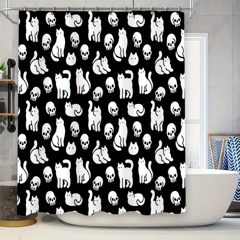 Cat Shower Curtain Cute Kitten - Home Bathroom Design Ideas 评论和价格