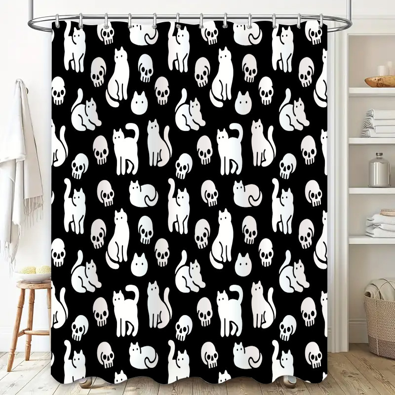 Cat Shower Curtain Cute Kitten - Home Bathroom Design Ideas 评论和价格