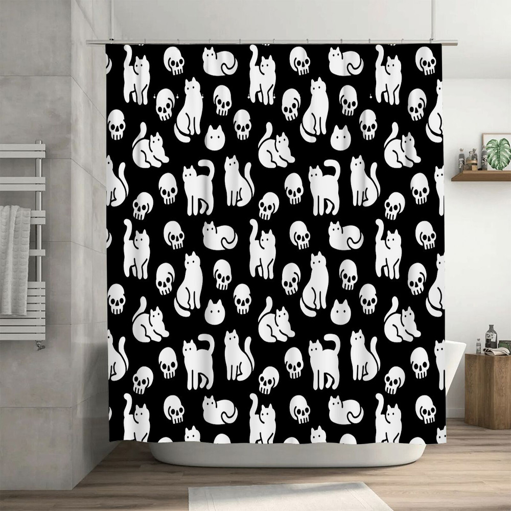 Cat Shower Curtain Cute Kitten - Home Bathroom Design Ideas 评论和价格
