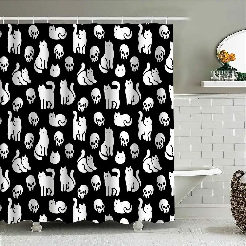 Cat Shower Curtain Cute Kitten - Home Bathroom Design Ideas 评论和价格