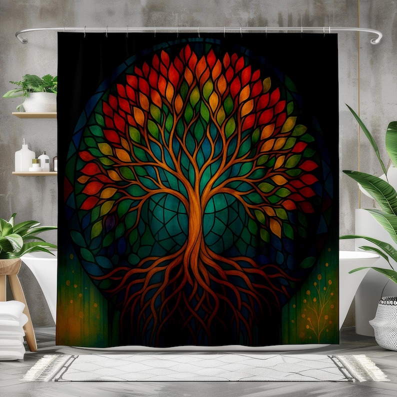 Bohemian Tree of Life Shower C - Home Bathroom Design Ideas 评论和价格