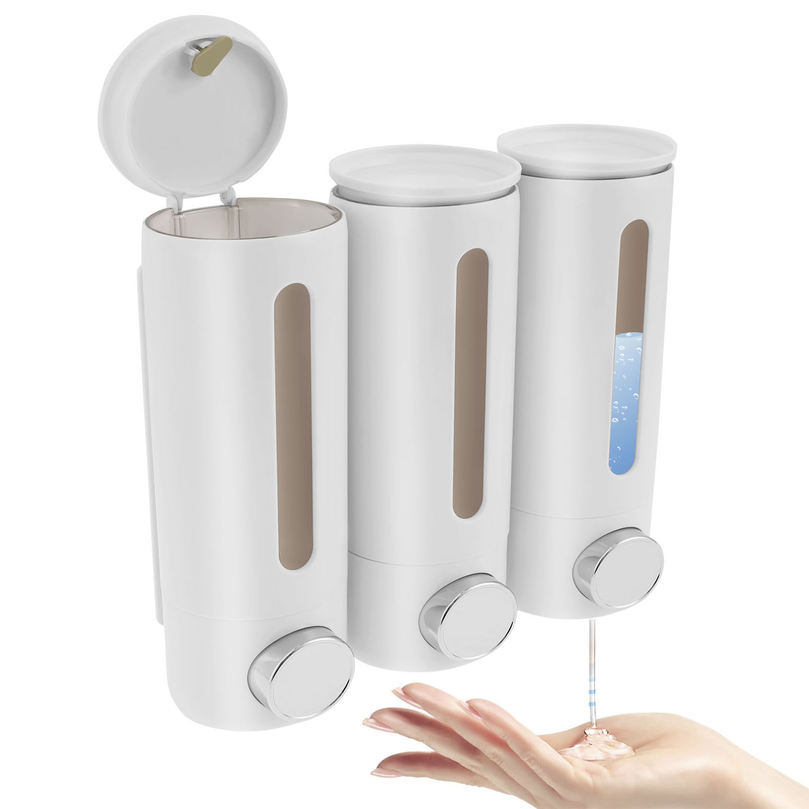 1.5L 3 Heads Manual Soap Dispe - Home Bathroom Wall Soap Dispenser 评论和价格