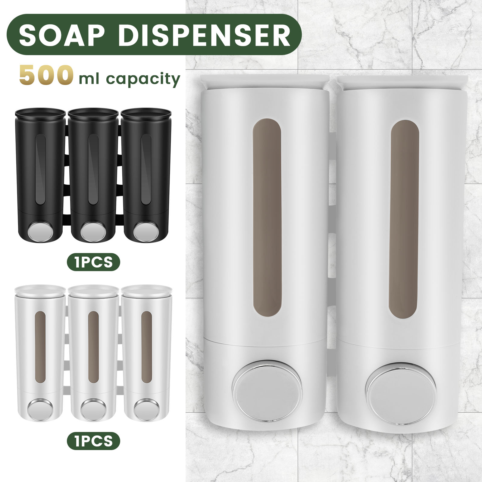 1.5L 3 Heads Manual Soap Dispe - Home Bathroom Wall Soap Dispenser 评论和价格