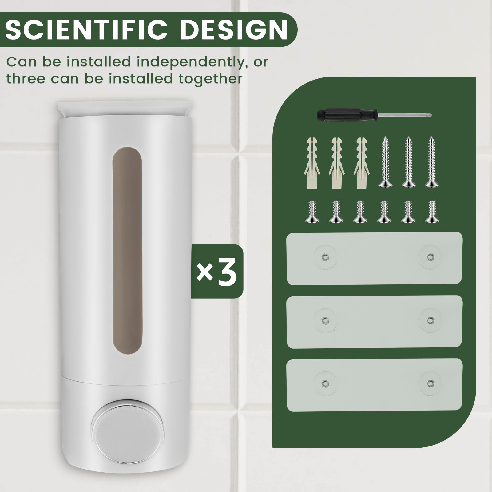 1.5L 3 Heads Manual Soap Dispe - Home Bathroom Wall Soap Dispenser 评论和价格