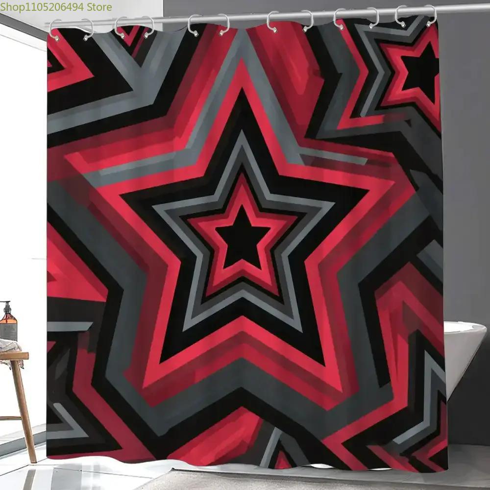 Bold Red Star Pattern Shower C - Home Bathroom Design Ideas 评论和价格