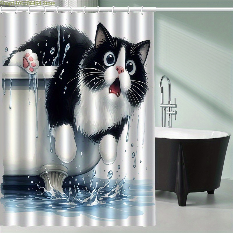 Funny Cat Jumping from Bathtub - Home Bathroom Design Ideas 评论和价格