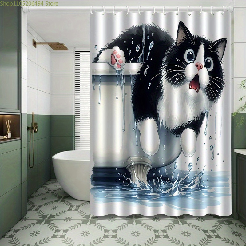 Funny Cat Jumping from Bathtub - Home Bathroom Design Ideas 评论和价格