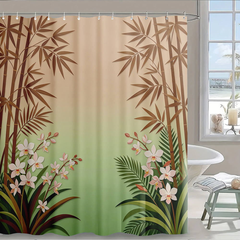 Waterproof Botanical Tropical  - Home Bathroom Design Ideas 评论和价格