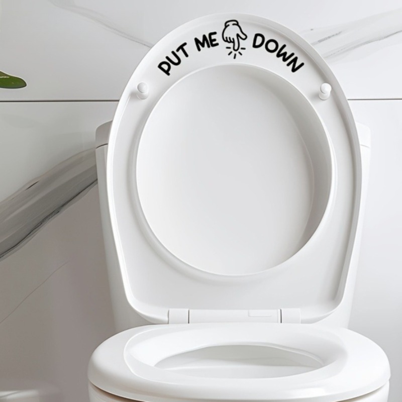 2Pcs Funny Toilet Sticker PUT  - Home Bathroom Design Ideas 评论和价格