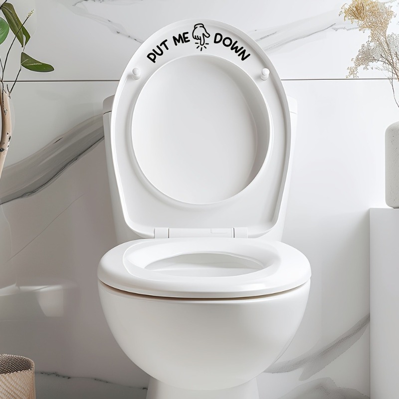 2Pcs Funny Toilet Sticker PUT  - Home Bathroom Design Ideas 评论和价格