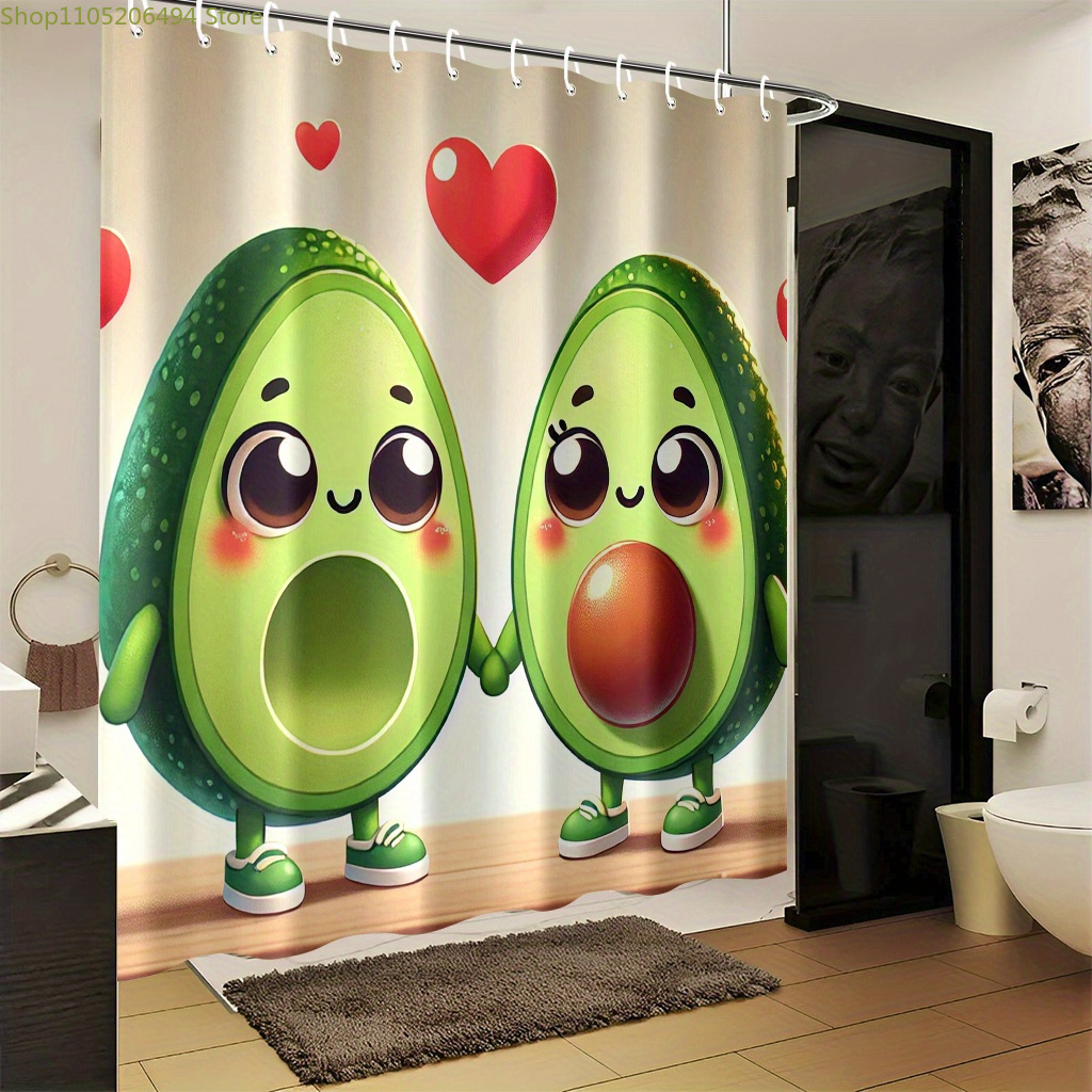 Cute Avocado Couple Shower Cur - Home Bathroom Design Ideas 评论和价格