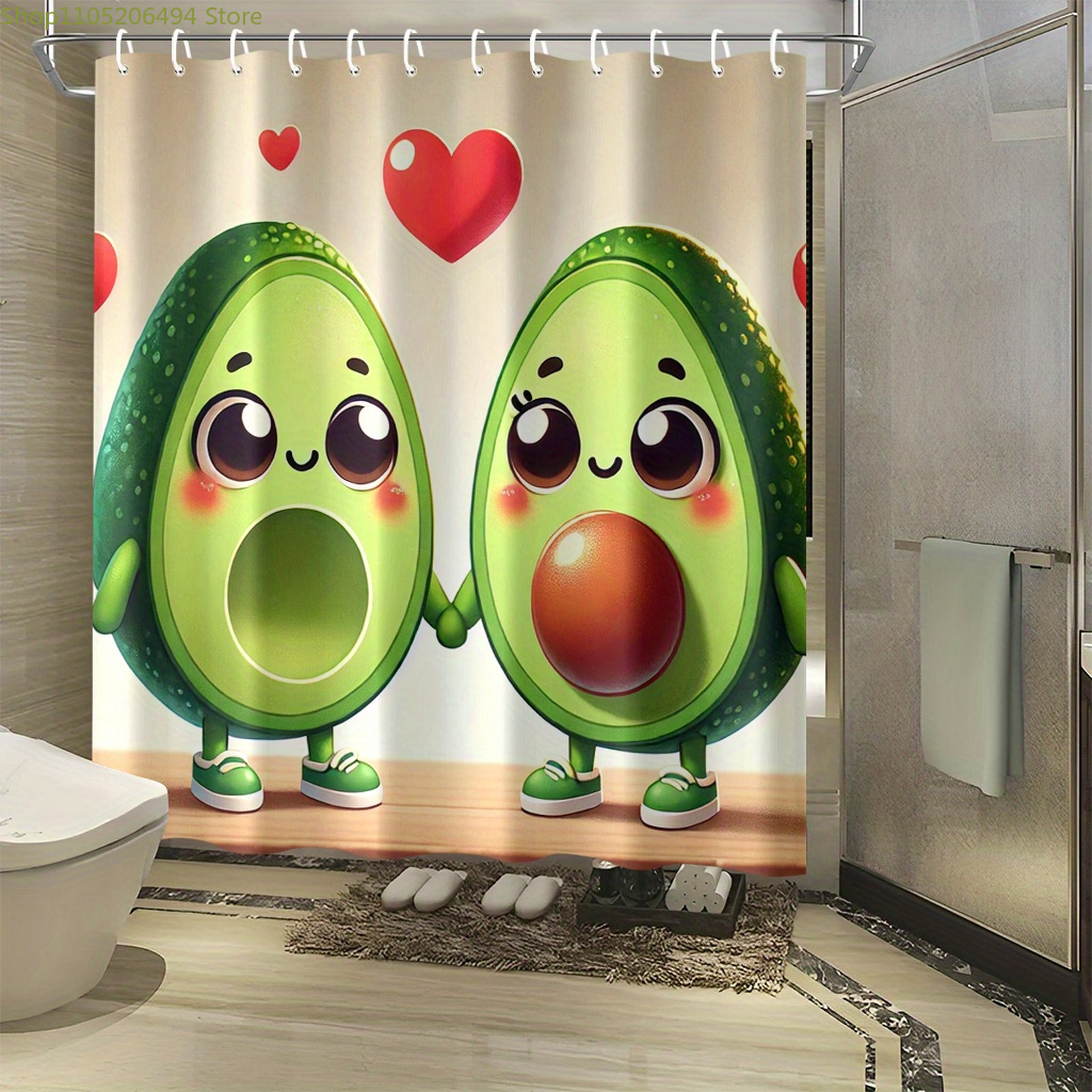 Cute Avocado Couple Shower Cur - Home Bathroom Design Ideas 评论和价格