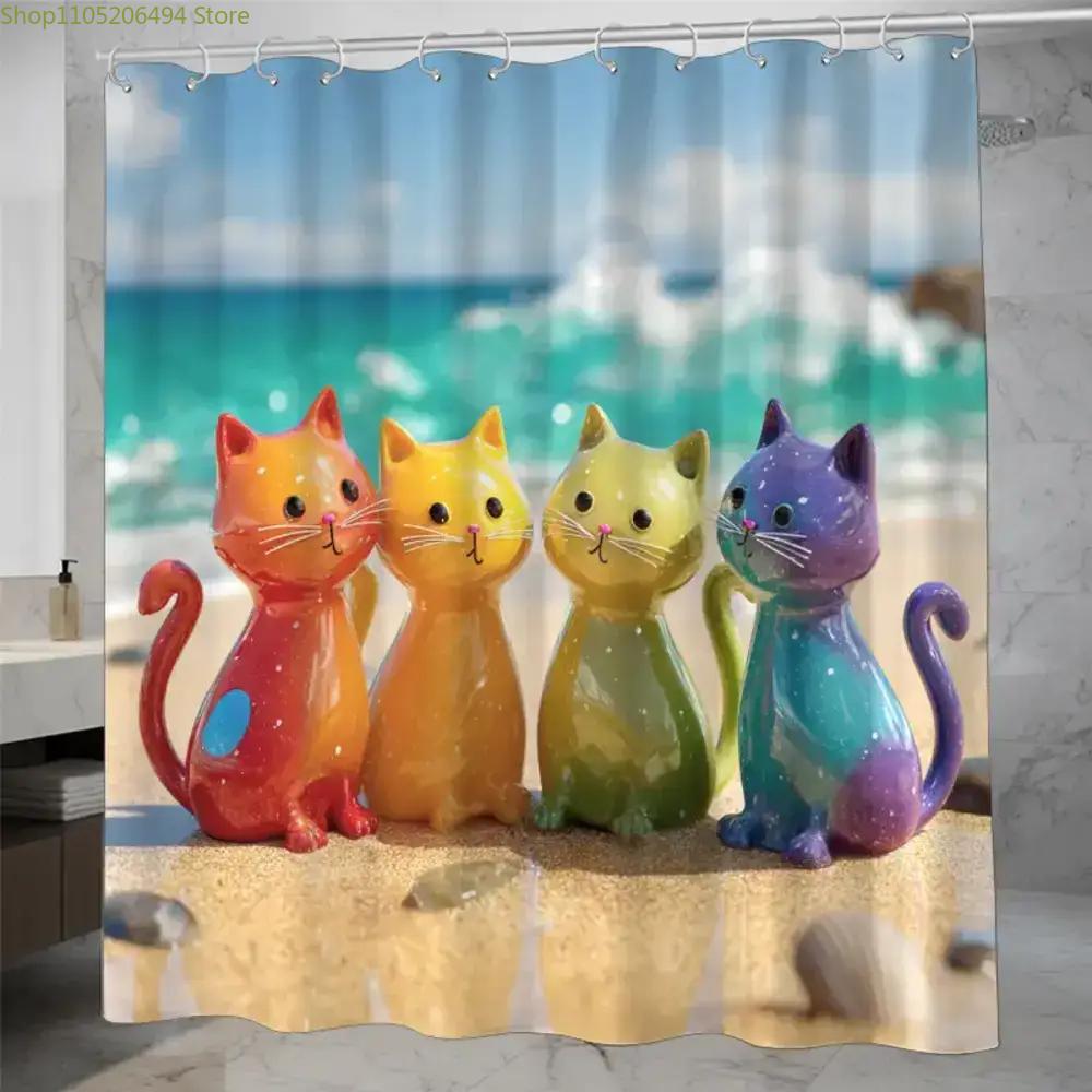 Colorful Rainbow Cats Shower C - Home Bathroom Design Ideas 评论和价格