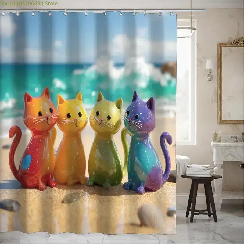 Colorful Rainbow Cats Shower C - Home Bathroom Design Ideas 评论和价格