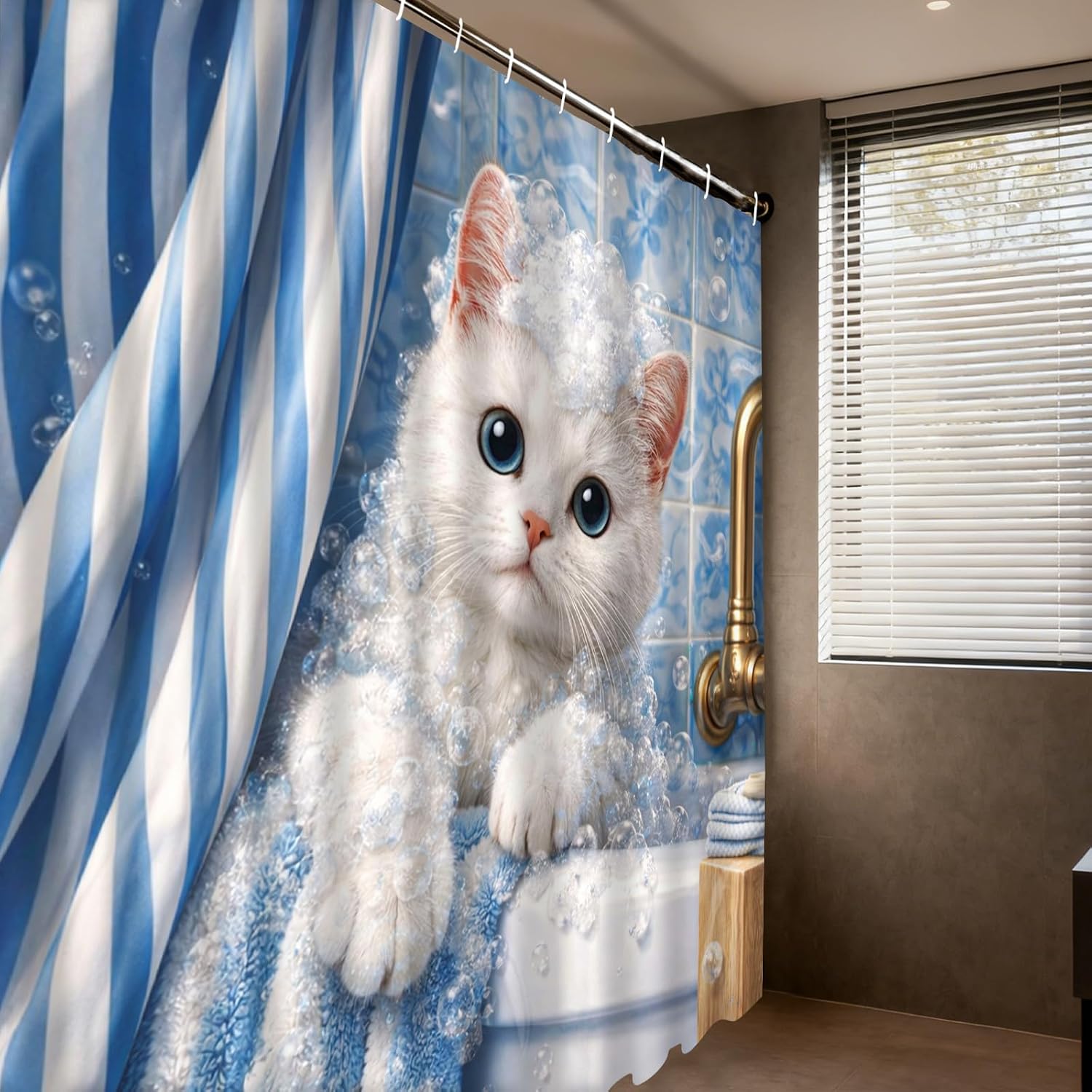 Adorable Kitten Bubble Shower  - Adorable Home Bathroom Ideas 评论和价格
