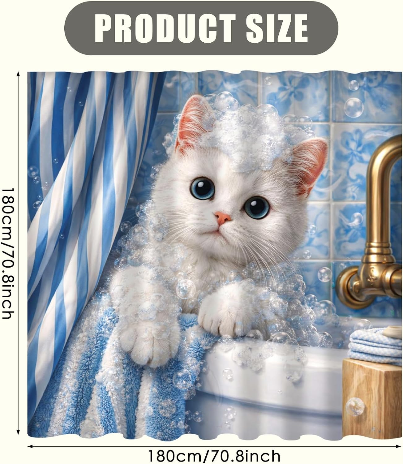 Adorable Kitten Bubble Shower  - Adorable Home Bathroom Ideas 评论和价格